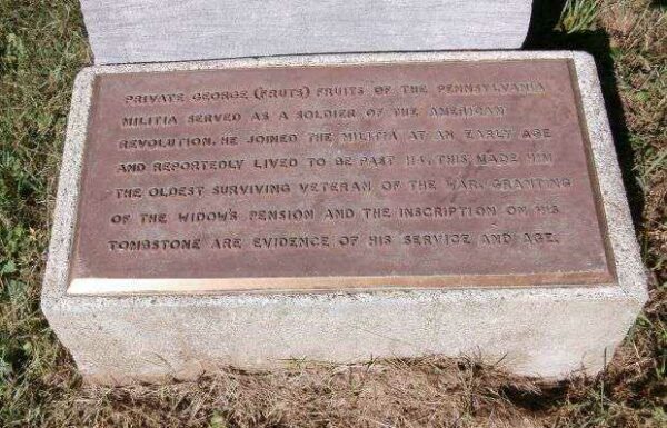 PRIVATE GEORGE (FRUTS) FRUITS REVOLUTIONARY WAR SOLDIER MEMORIAL