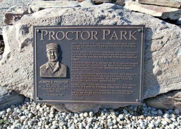 PROCTOR PARK WAR MEMORIAL PLAQUE