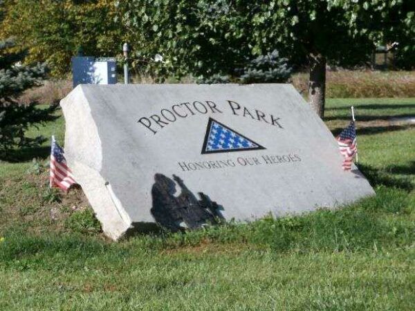 PROCTOR PARK WAR MEMORIAL STONE