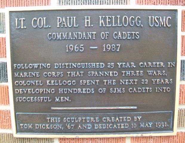 LT. COL. PAUL H. KELLOGG MEMORIAL PLAQUE