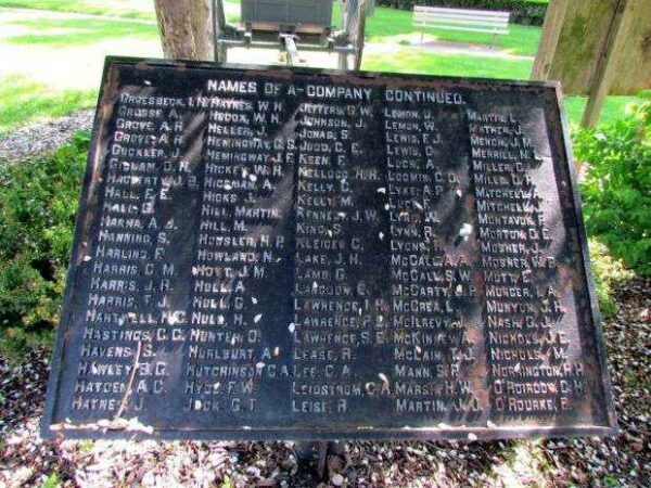 COMPANY A, 1ST MICHIGAN LIGHT ARTILLERY MEMORIAL PLAQUE II