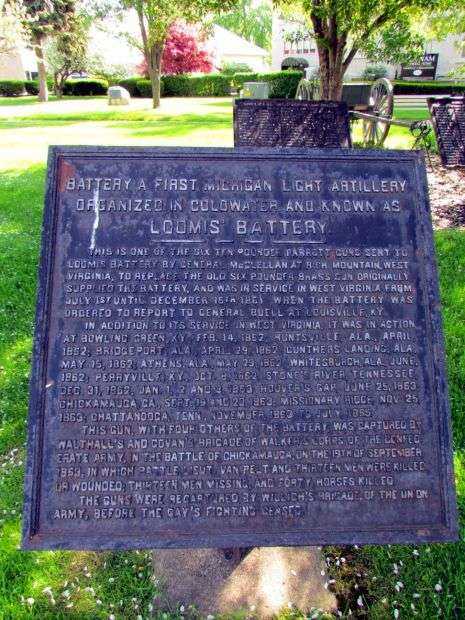 LOOMIS’ BATTERY WAR MEMORIAL CANNON PLAQUE
