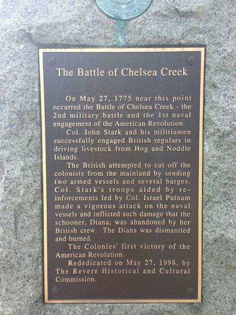 THE BATTLE OF CHELSEA CREEK REVOLUTIONARY WAR MEMORIAL PLAQUE