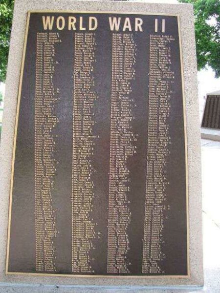 ATTLEBORO WORLD WAR II MEMORIAL PLAQUE VII