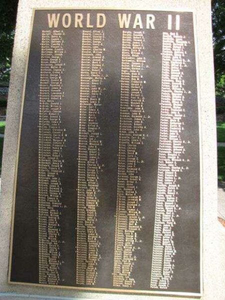 ATTLEBORO WORLD WAR II MEMORIAL PLAQUE VI