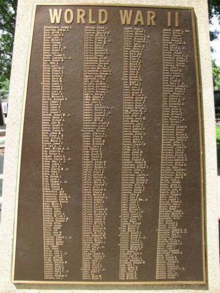 ATTLEBORO WORLD WAR II MEMORIAL PLAQUE V