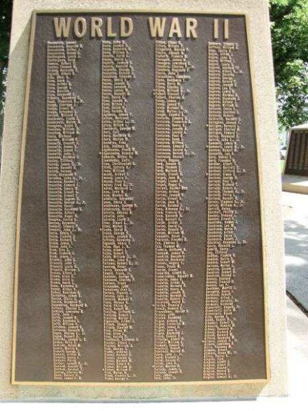 ATTLEBORO WORLD WAR II MEMORIAL PLAQUE III