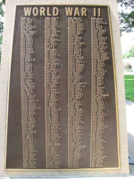 ATTLEBORO WORLD WAR II MEMORIAL PLAQUE I