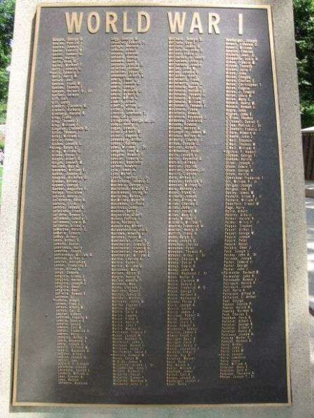 ATTLEBORO WORLD WAR I MEMORIAL PLAQUE III