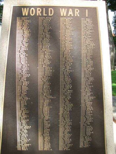 ATTLEBORO WORLD WAR I MEMORIAL PLAQUE II