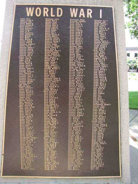 ATTLEBORO WORLD WAR I MEMORIAL PLAQUE I