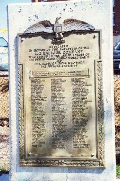EMPLOYEES OF L.G. BALFOUR COMPANY WORLD WAR II MEMORIAL