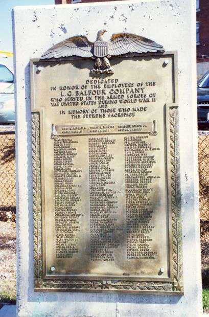 EMPLOYEES OF L.G. BALFOUR COMPANY WORLD WAR II MEMORIAL