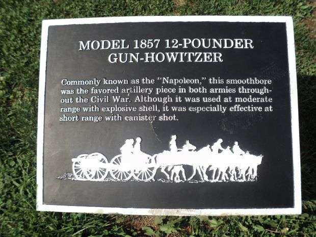 MODEL 1857 12-POUNDER GUN-HOWITZER MEMORIAL CANNON PLAQUE