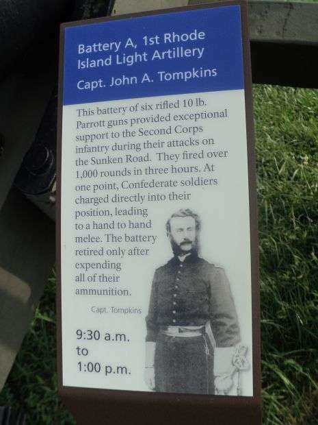 BATTERY A, 1ST RHODE ISLAND LIGHT ARTILLERY MEMORIAL MARKER