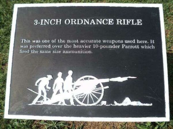 ANTIETAM 3-INCH ORDNANCE RIFLE MEMORIAL CANNON PLAQUE