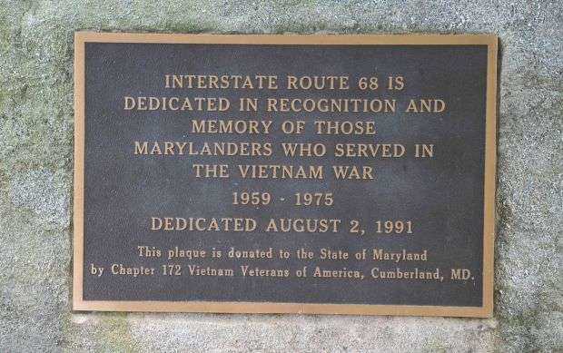 INTERSTATE ROUTE 68 MARYLAND VIETNAM WAR MEMORIAL