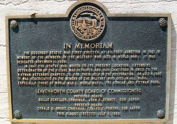 LEAVENWORTH COUNTY DOUGHBOY MEMORIAL PLAQUE A