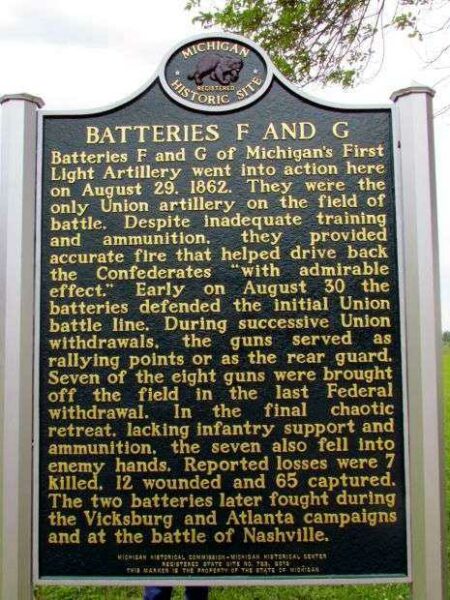 BATTERIES F AND G WAR MEMORIAL MARKER