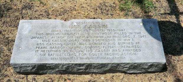 DESTROYERS USS CASSIN WAR MEMORIAL BELL STONE