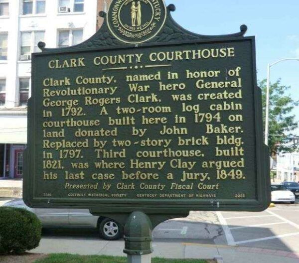 CLARK COUNTY COURTHOUSE MEMORIAL MARKER