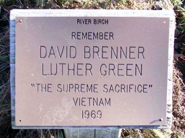 DAVID BRENNER AND LUTHER GREEN MEMORIAL PLAQUE
