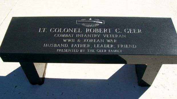 LT. COL. ROBERT C. GEER MEMORIAL BENCH