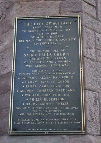 SAINT PAUL’S CHURCH WORLD WAR I HONOR ROLL MEMORIAL