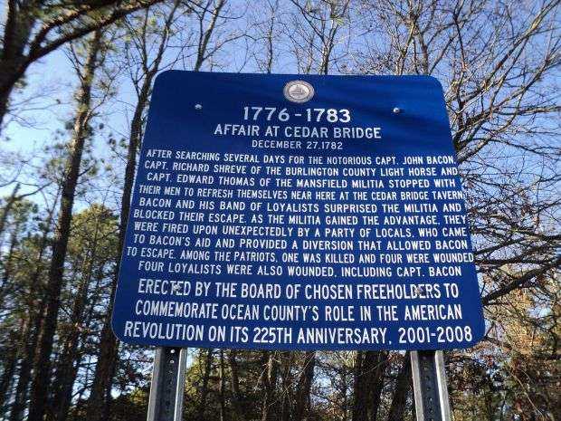 AFFAIR AT CEDAR BRIDGE REVOLUTIONARY WAR MEMORIAL MARKER