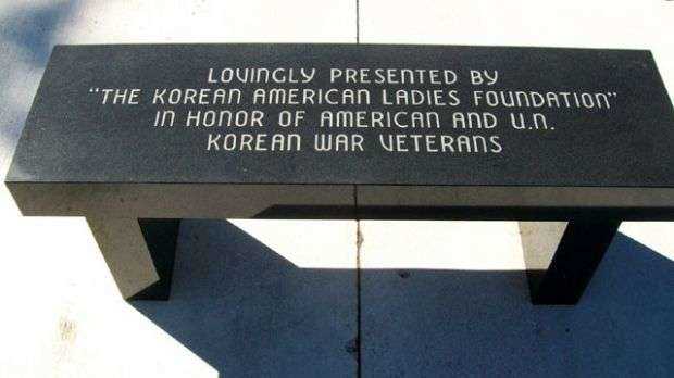 KOREAN WAR VETERANS MEMORIAL BENCH
