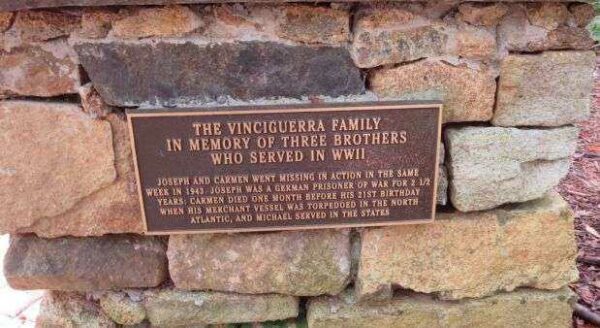 THE VINCIGUERRA FAMILY WAR MEMORIAL PLAQUE