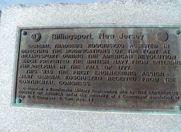 BILLINGSPORT NEW JERSEY REVOLUTIONARY WAR MEMORIAL PLAQUE