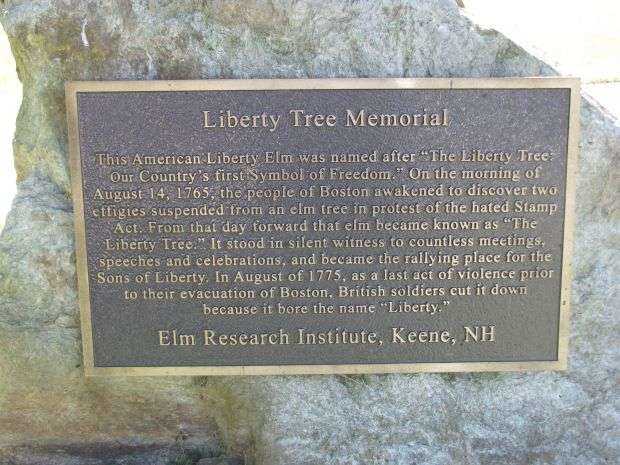 CHARLESTOWN LIBERTY TREE MEMORIAL PLAQUE