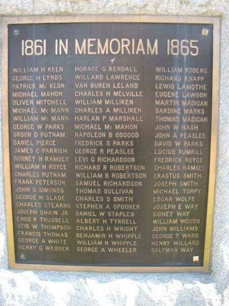 CHARLESTOWN CIVIL WAR AND WORLD WAR MEMORIAL PLAQUE B