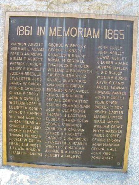 CHARLESTOWN CIVIL WAR AND WORLD WAR MEMORIAL PLAQUE A