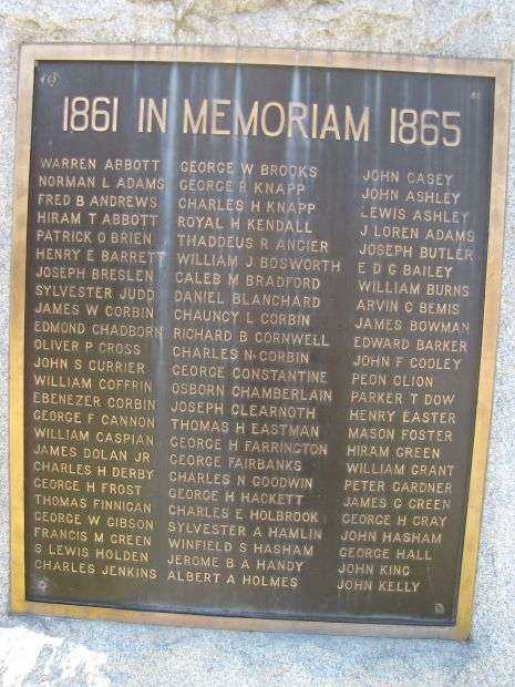 CHARLESTOWN CIVIL WAR AND WORLD WAR MEMORIAL PLAQUE A
