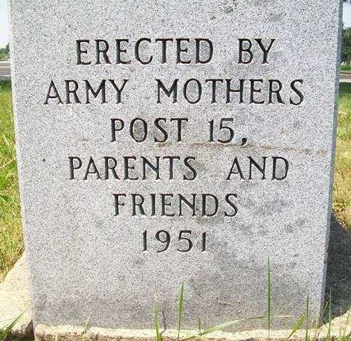 ARMY MOTHERS POST 15 WORLD WAR II MEMORIAL STONE
