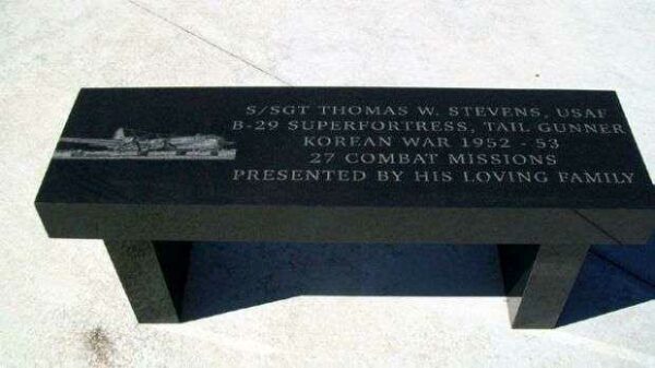 S/SGT. THOMAS W. STEVENS MEMORIAL BENCH