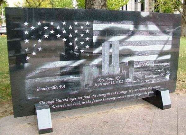 CLINTON SEPTEMBER 11, 2001 MEMORIAL LASER IMAGE