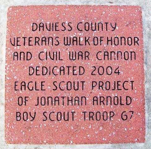 DAVIESS COUNTY VETERANS WALK OF HONOR AND CIVIL WAR CANNON MEMORIAL PAVER