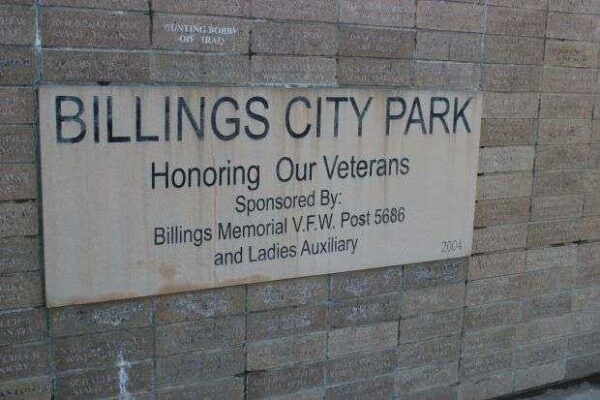BILLINGS CITY PARK HONORING OUR VETERANS MEMORIAL STONE