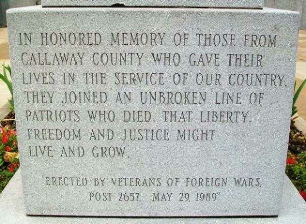VFW POST 2657 WAR MEMORIAL STONE