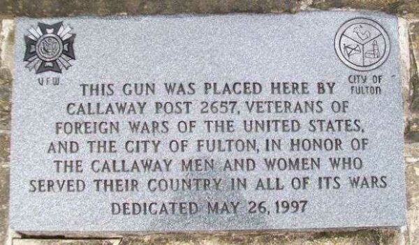 VFW POST 2657 WAR MEMORIAL CANNON STONE