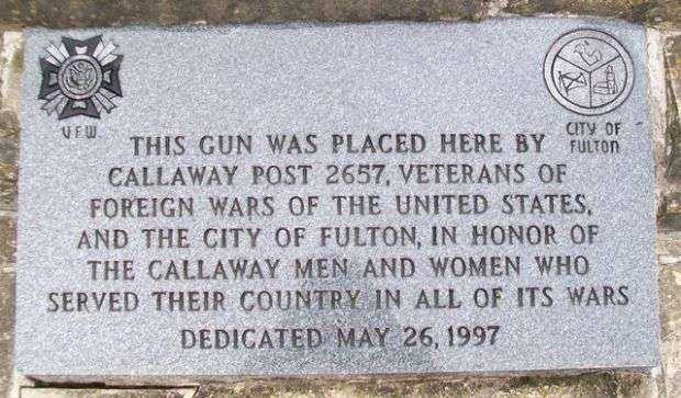 VFW POST 2657 WAR MEMORIAL CANNON STONE