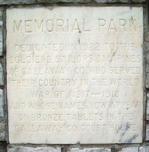 CALLAWAY COUNTY MEMORIAL PARK STONE