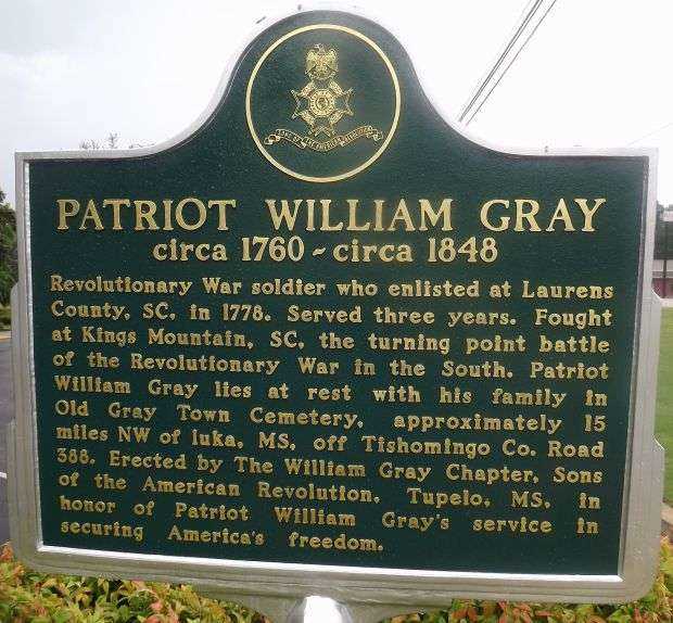 PATRIOT WILLIAM GRAY WAR MEMORIAL MARKER