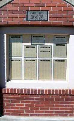 FRONTENAC VETERANS HONOR ROLL MEMORIAL