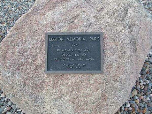 LEGION MEMORIAL PARK PLAQUE