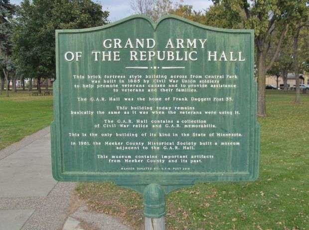 GRAND ARMY OF THE REPUBLIC HALL MEMORIAL MARKER