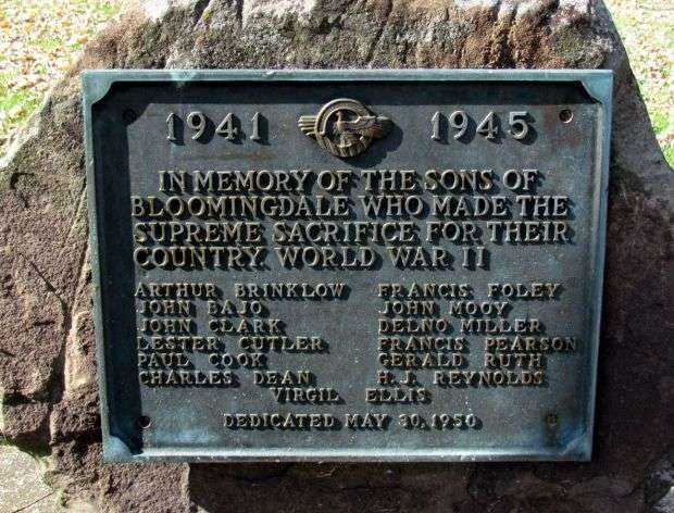 BLOOMINGDALE WORLD WAR II MEMORIAL